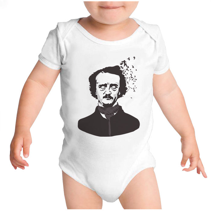 Ropa: Pañalero Body Bebé Edgar Allan Poe y otros diseños de artistas Ilustración Personajes