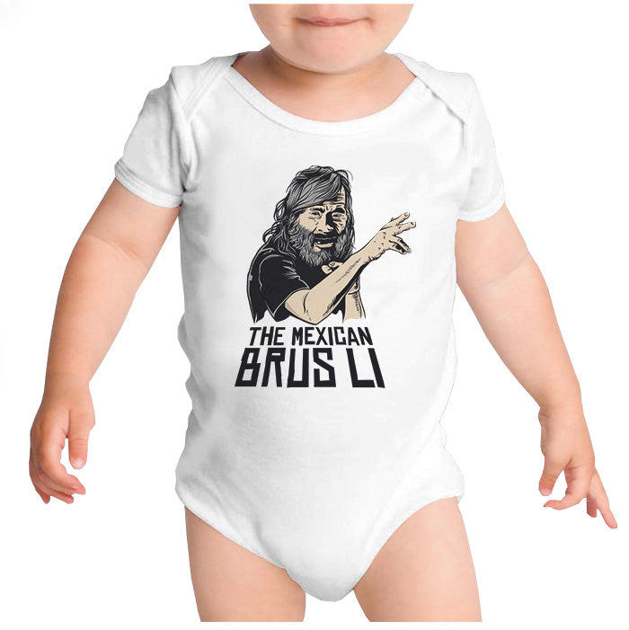 Ropa: Pañalero Body Bebé Changoleón: El Mexican Bruce Lee Humor Ilustración