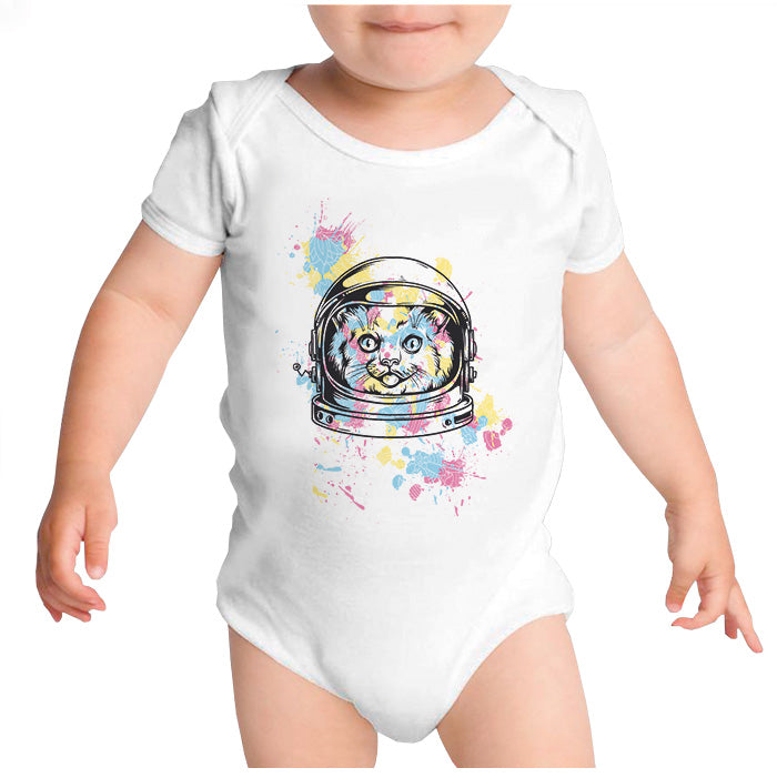 Ropa: Pañalero Body Bebé Space Cat Cute Animales