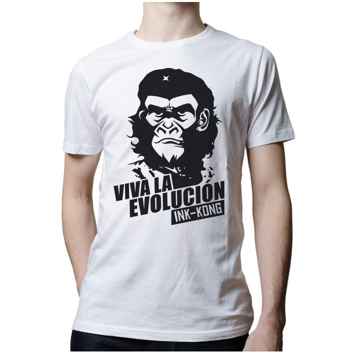 Ropa: Playera Unisex Viva La Evolución INK KONG Humor Animales