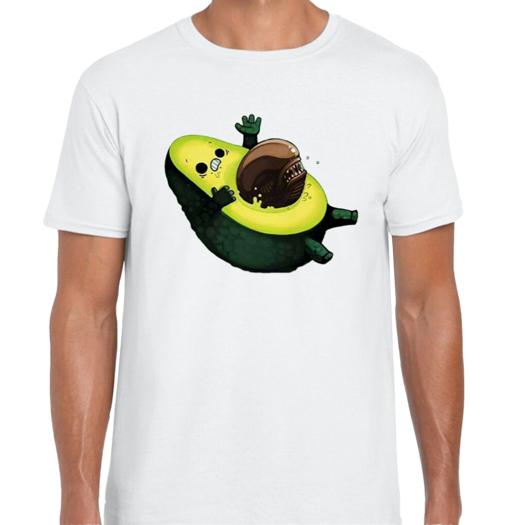 Ropa: Playera Unisex Humor de cine, aguacate, alien, gracioso Humor Ilustracion