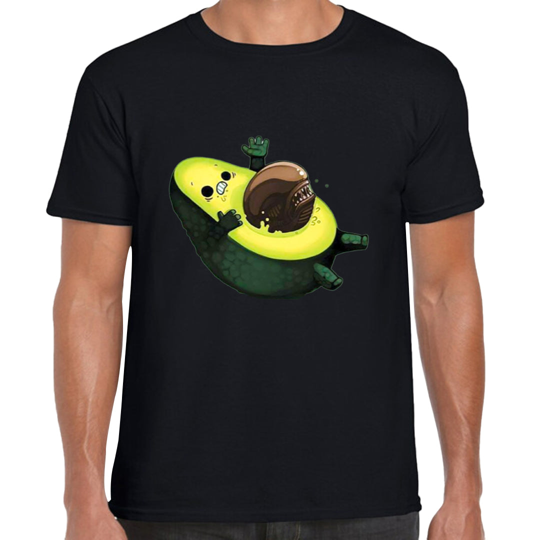 Ropa: Playera Unisex Humor de cine, aguacate, alien, gracioso Humor Ilustracion