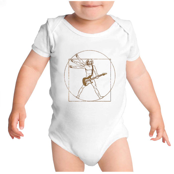 Ropa: Pañalero Body Bebé Viturvio con guitarra Leonardo Da Vinci otros artistas Música Ilustración