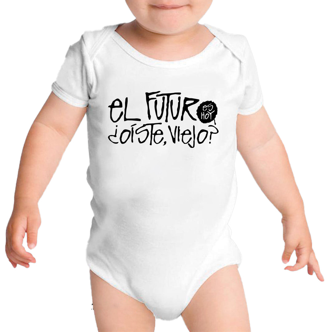 Ropa: Pañalero Body Bebé frase de dui, el futuro es hoy, malcom el de enmedio Humor Ilustracion