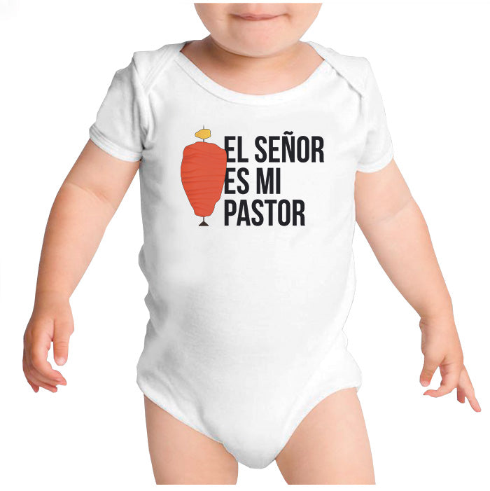 Ropa: Pañalero Body Bebé Diseños de frases divertidas, tacos, pastor, tacos de pastor en México. Ilustración Humor