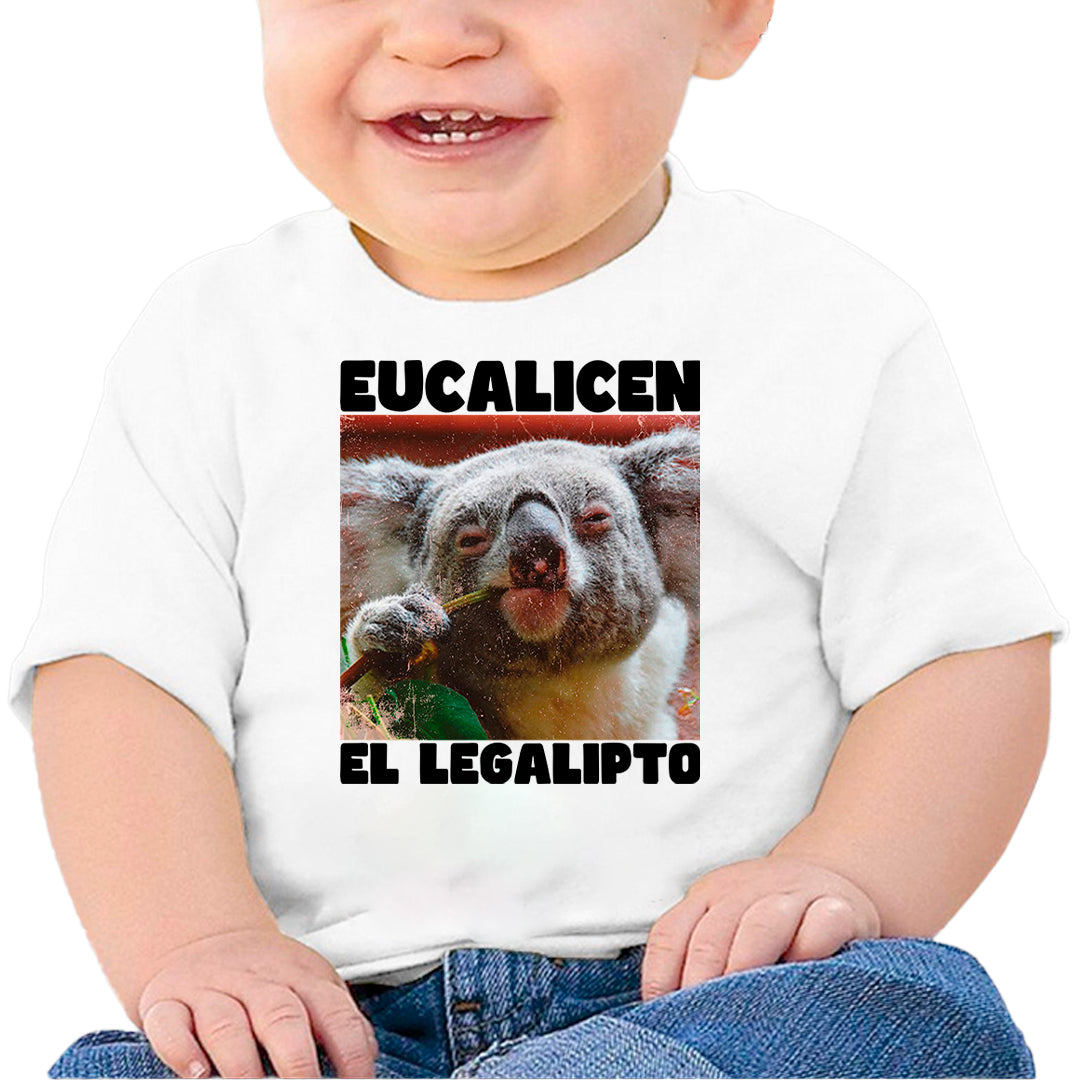 Ropa: Playera Bebé diseño de pachecos, 420, legalicen, eucalipto, koala, drogado Ilustracion Humor