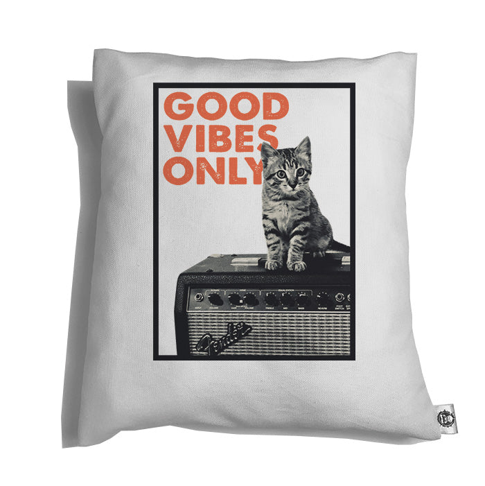 Accesorios: Cojín Decorativo Good vibes only, música y gatos. Animales Música
