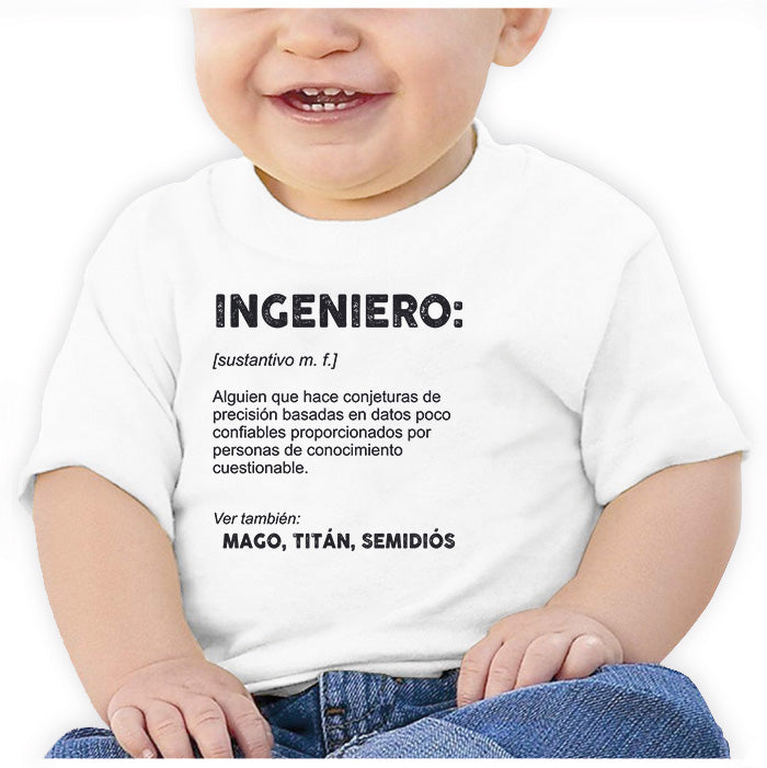 Ropa: Playera Bebé Diseños de ingenieros, profesiones, profesionales, expertos, humor, sarcasmo, ironía, frases graciosas en México. Humor Moda