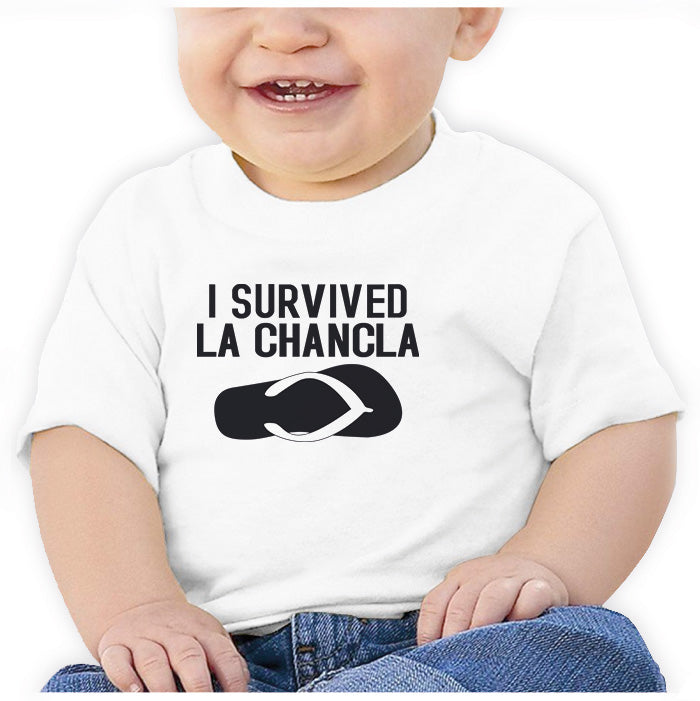 Ropa: Playera Bebé Diseños de la chancla, mamás, disciplina, la chancla voladora en México Ilustración Moda