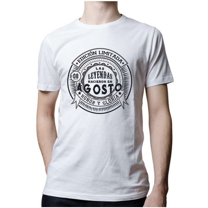 Ropa: Playera Unisex Diseños de Agosto y Mes de cumpleaños Ilustración Frases