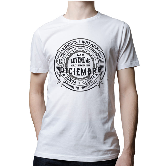 Ropa: Playera Unisex Diseños de Diciembre y Mes de cumpleaños Ilustración Frases