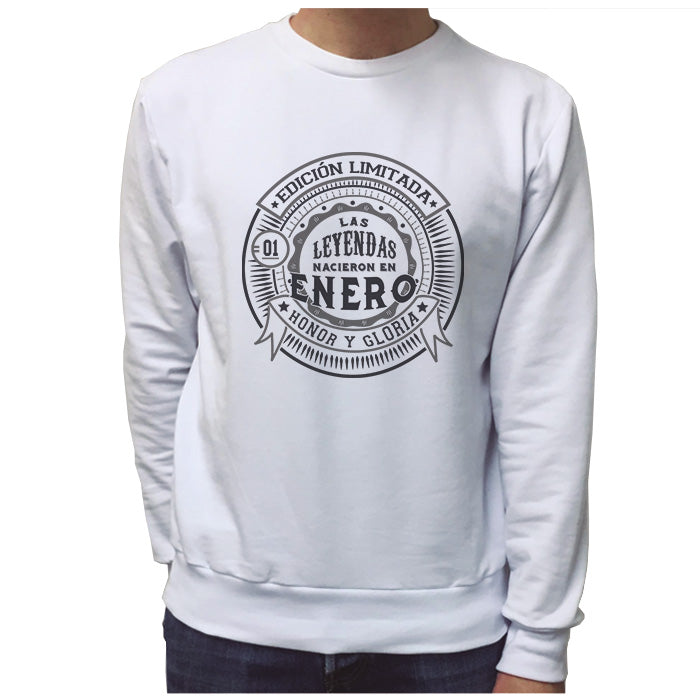 Ropa: Sudadera Unisex Diseños de Enero y Mes de cumpleaños Ilustración Frases