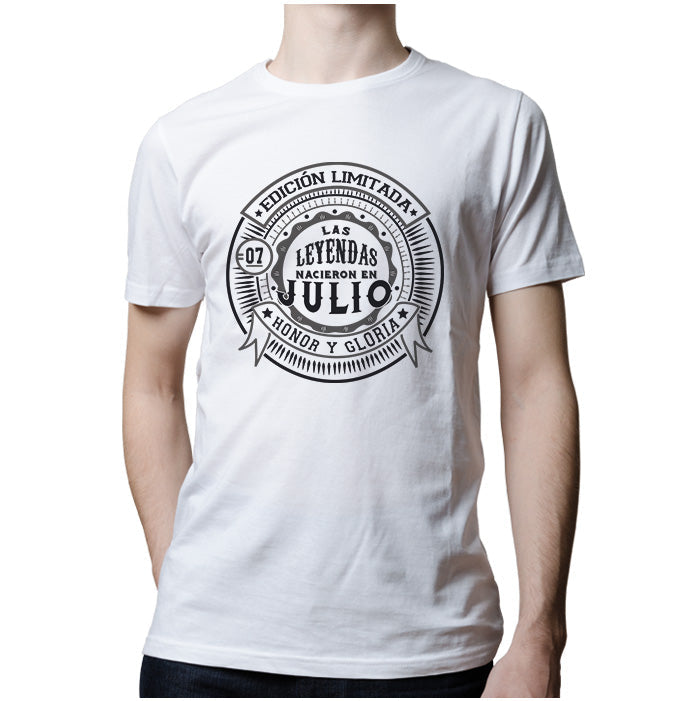 Ropa: Playera Unisex Diseños de Julio y Mes de cumpleaños Ilustración Frases