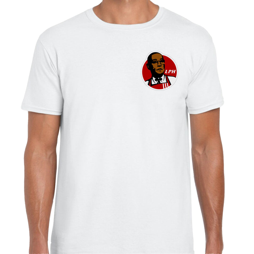 Ropa: Playera Unisex los pollos hermanos, breaking bad, gustavo fring, kfc Humor Ilustracion