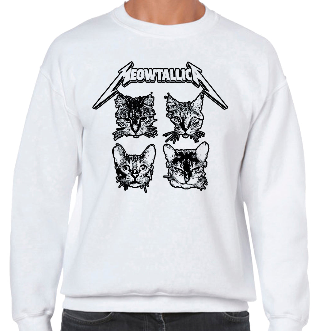 Ropa: Sudadera Unisex diseño de gatos, cat, rock, metallica, meowtallica Ilustracion Humor