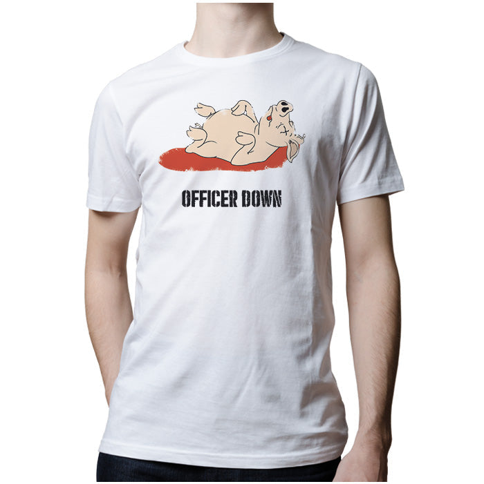 Ropa: Playera Unisex Officer Down y humor mexicano. Animales Humor