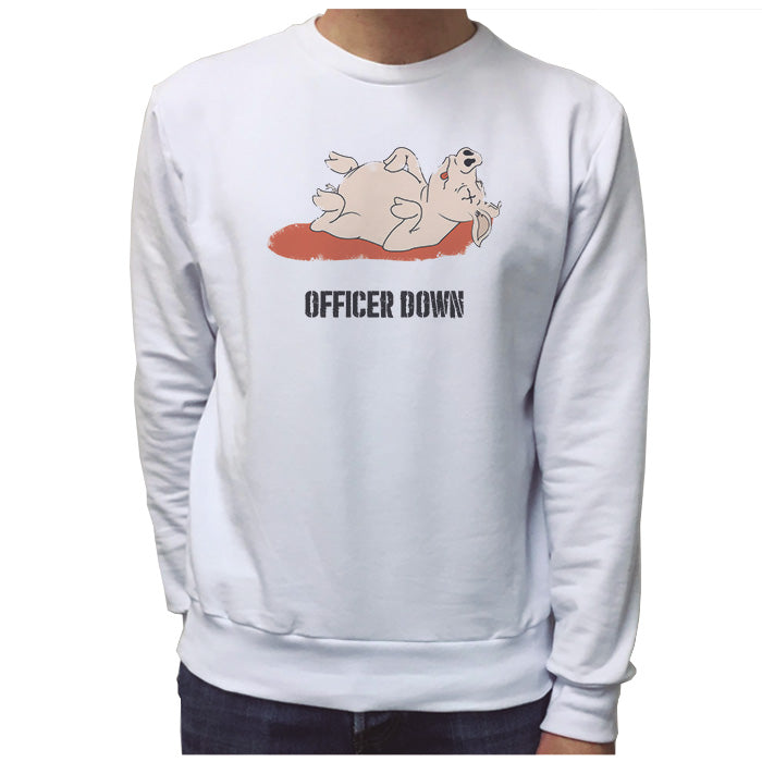 Ropa: Sudadera Unisex Officer Down y humor mexicano. Animales Humor