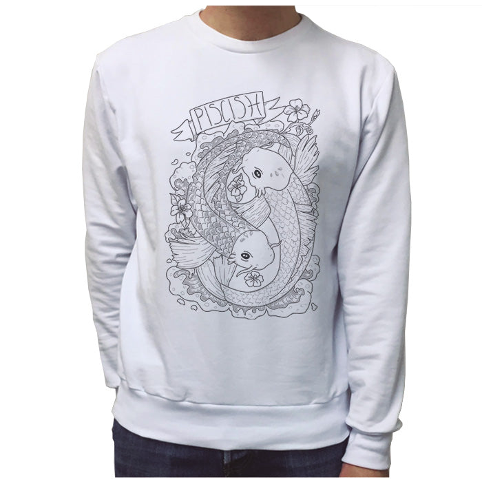 Ropa: Sudadera Unisex Piscis y signos zodiacales. Ilustración Moda