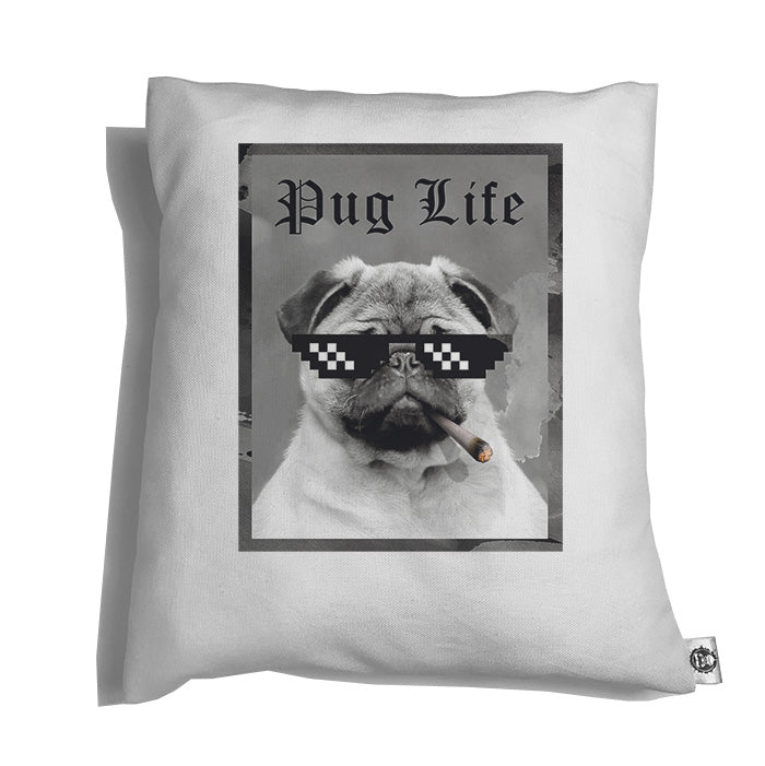Accesorios: Cojín Decorativo Diseños de pugs, perros, pug life, thug life, vida de cholo. Fotografía Animales