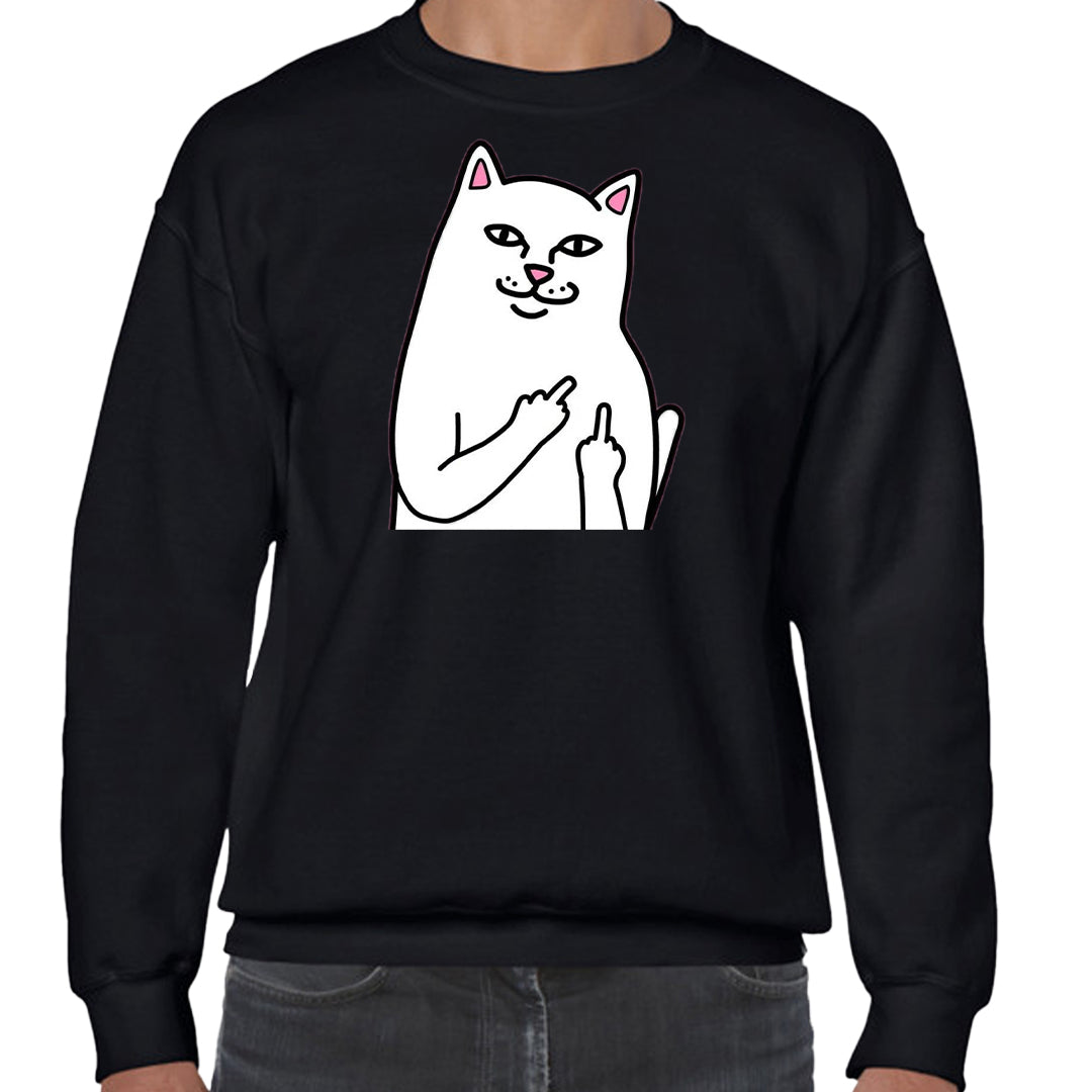 Ropa: Sudadera Unisex ripndip, gato, gracioso, personaje, dedo Humor Ilustracion