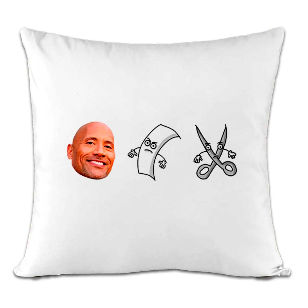 Accesorios: Cojín Decorativo diseño de la roca, the rock, piedra, papel, tijeras, rock, paper, scissors TV y Cine Humor