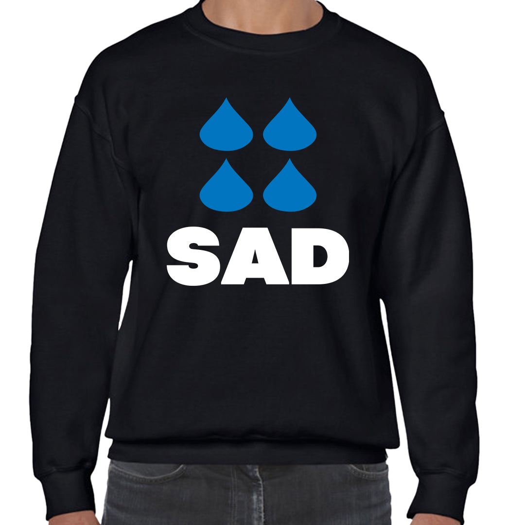 Ropa: Sudadera Unisex Sat, sad, hacienda, humor, gracioso Humor Ilustracion