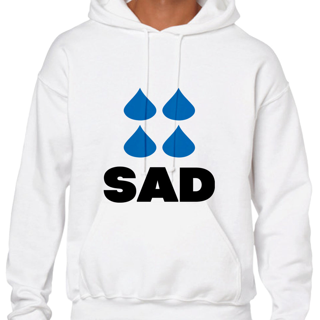 Ropa: Hoodie Unisex Sat, sad, hacienda, humor, gracioso Humor Ilustracion