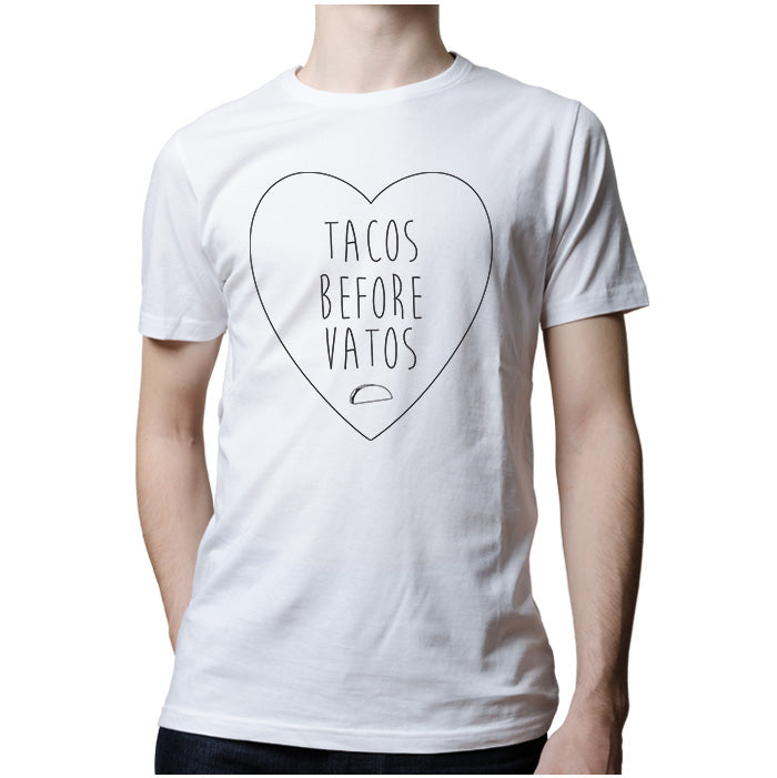 Ropa: Playera Unisex Diseños de tacos before vatos, frases divertidas y tacos. Ilustración Moda