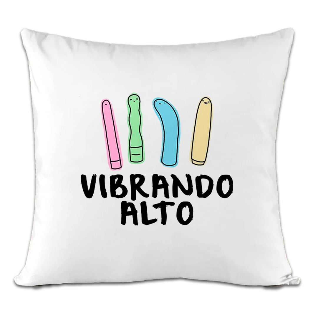 Accesorios: Cojín Decorativo diseño de vibrando alto, playeras, vibras, buenas vibras TV y Cine Humor