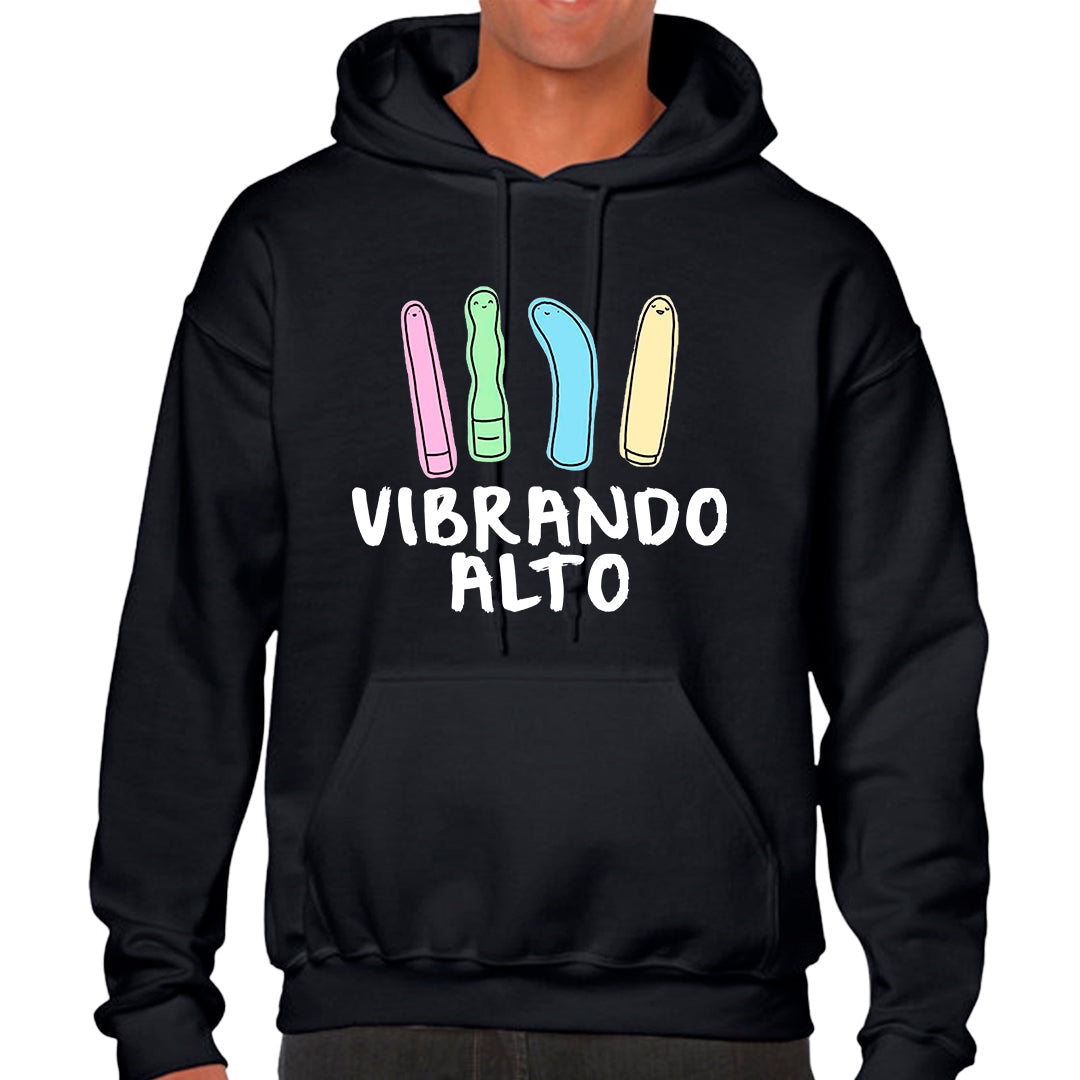 Ropa: Hoodie Unisex diseño de vibrando alto, playeras, vibras, buenas vibras TV y Cine Humor