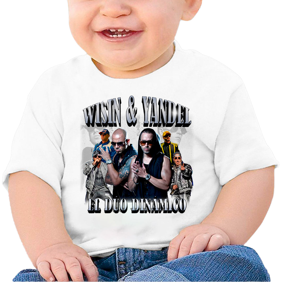 Ropa: Playera Bebé diseño de wisin y yandel, regueeton, musica TV y Cine Humor