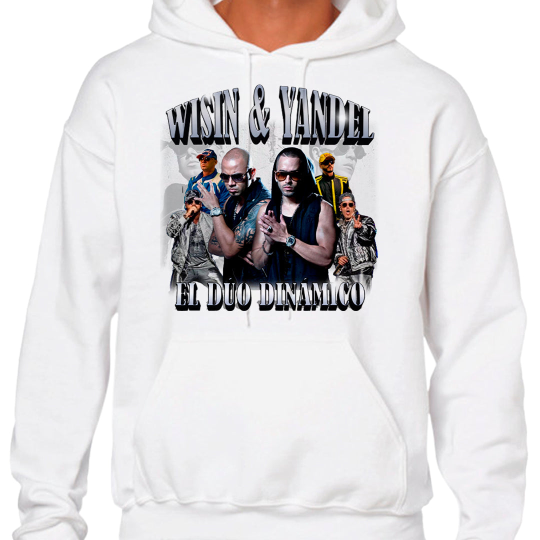 Ropa: Hoodie Unisex diseño de wisin y yandel, regueeton, musica TV y Cine Humor