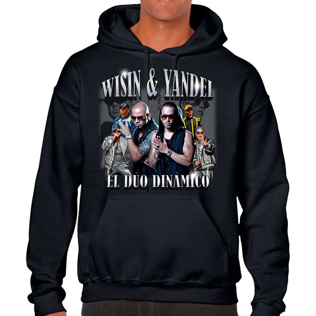 Ropa: Hoodie Unisex diseño de wisin y yandel, regueeton, musica TV y Cine Humor
