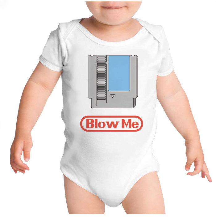 Ropa: Pañalero Body Bebé Cassete de Nintendo Blow Me Geek Ilustración