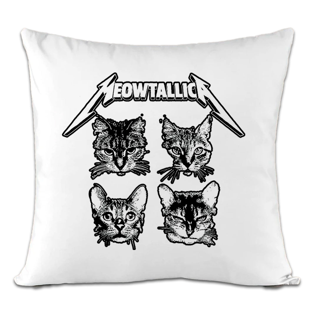 Accesorios: Cojín Decorativo diseño de gatos, cat, rock, metallica, meowtallica Ilustracion Humor