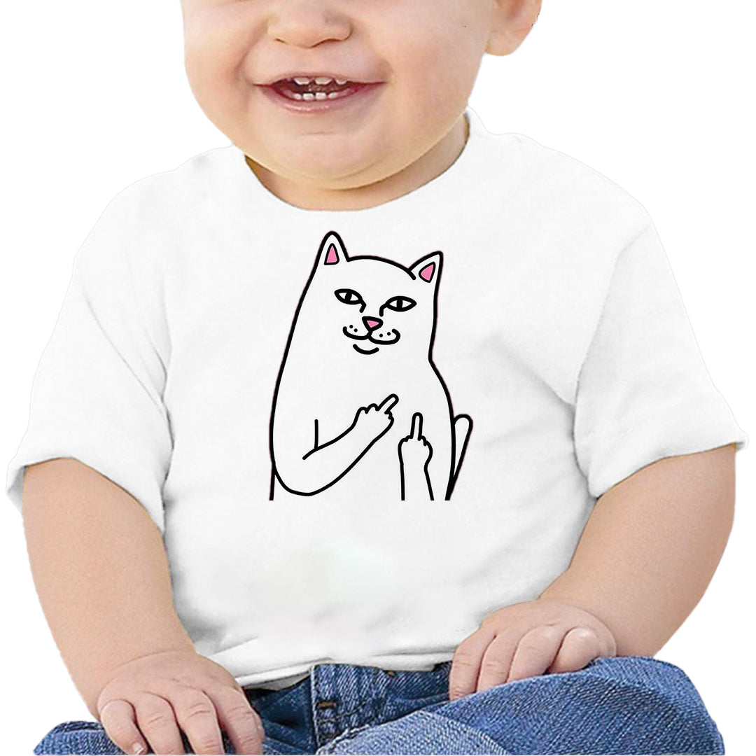 Ropa: Playera Bebé ripndip, gato, gracioso, personaje, dedo Humor Ilustracion
