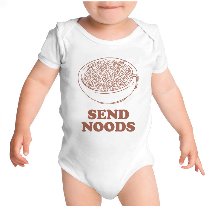 Ropa: Pañalero Body Bebé Diseños de memes de Send Nudes y Noods en México  Frases Humor