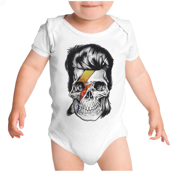 Ropa: Pañalero Body Bebé David Bowie Calaca y más playeras de rock  Música Personajes
